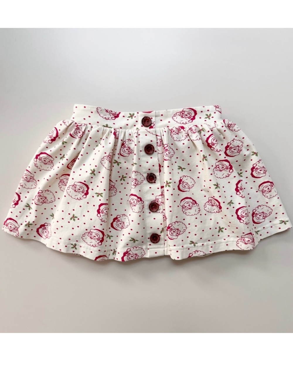 SweetHoney Dear Santa Holly Gingerbread Button Christmas Skirt, Size 3T